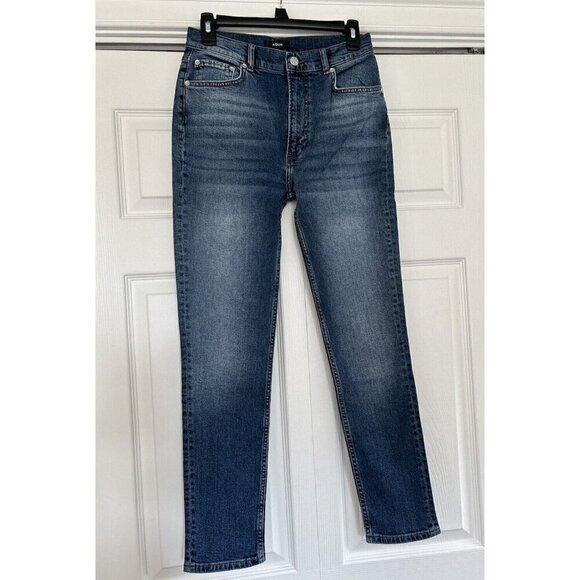 AQUA High Rise Slim Leg THE STELLA in Dakota Blue Denim Jeans Size 27 - Picture 5 of 14